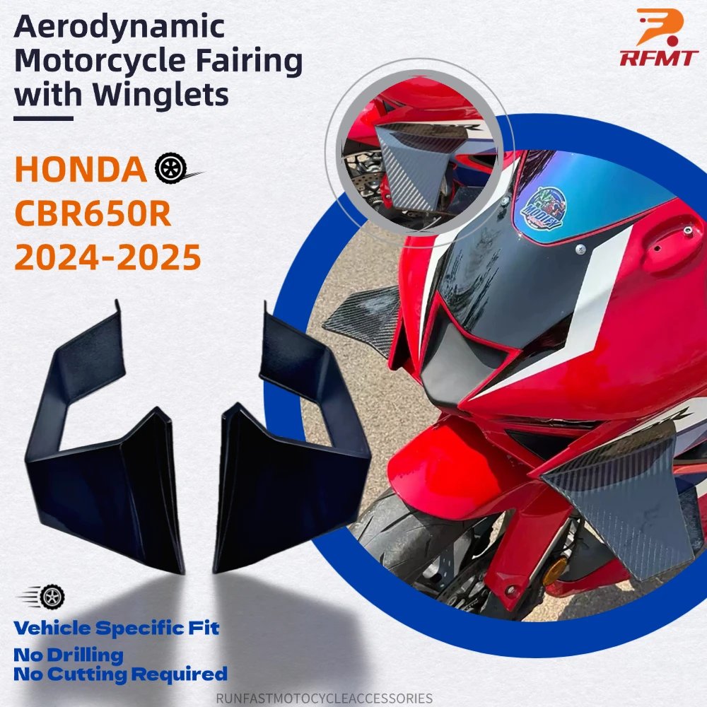 For Honda CBR650R 2024 2025 Motorcycle Aerodynamic Wings Side Fairing Spoiler Wind Blades Racing Style Aero Winglets Stablizer