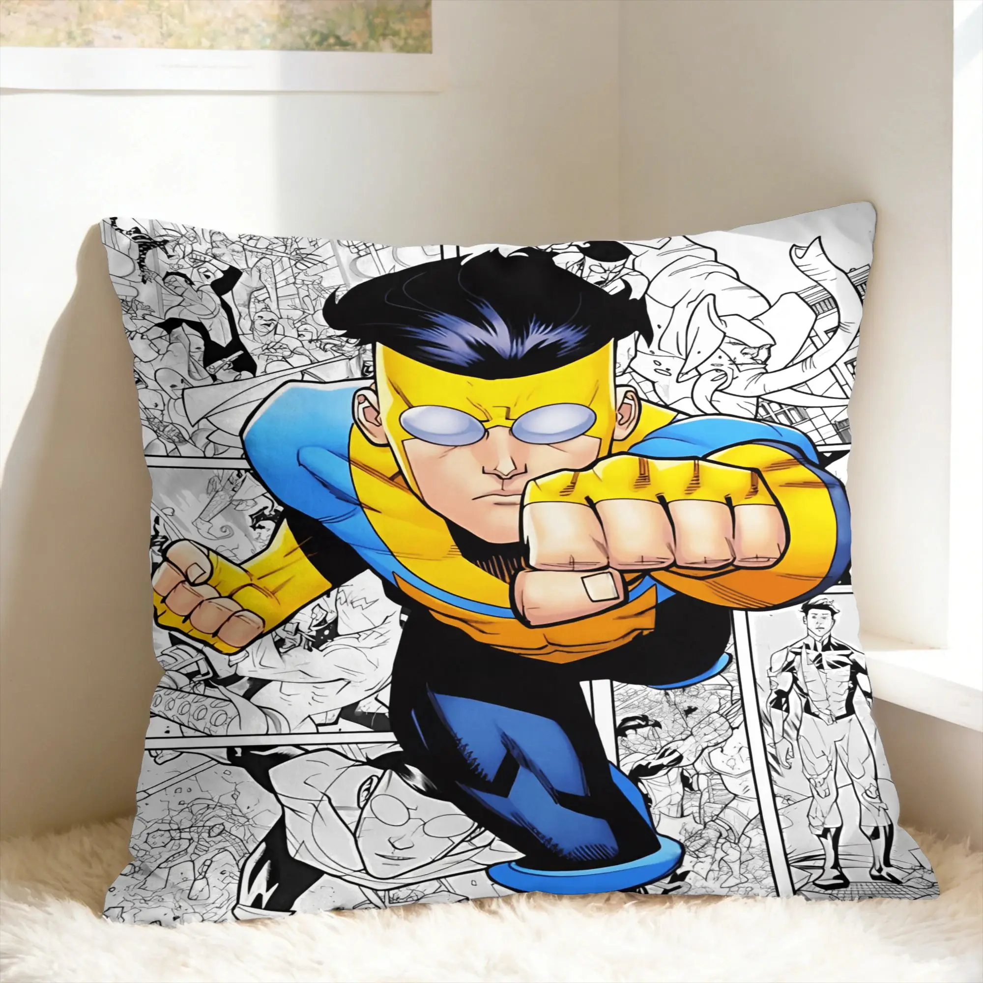 Comic I-Invincible Hero Pillowcases  Novelty Pillow Case For Sofa Car Home Decor Print Pillow Cover