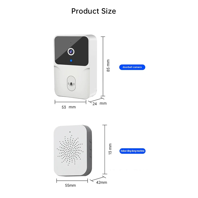 Tuya Wifi Doorbell Video Doorbell Two-Way Talk Night Vision Camera Doorbell Smart Life Doorbell Smart Home Security Easy Install