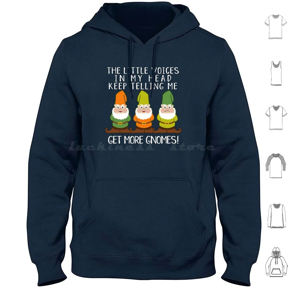 The Littles Voices Get More Gnomes Dark Hoodies Long Sleeve Funny Gnome Saying Gnome Quote Gnome Humor Cute Gnomes