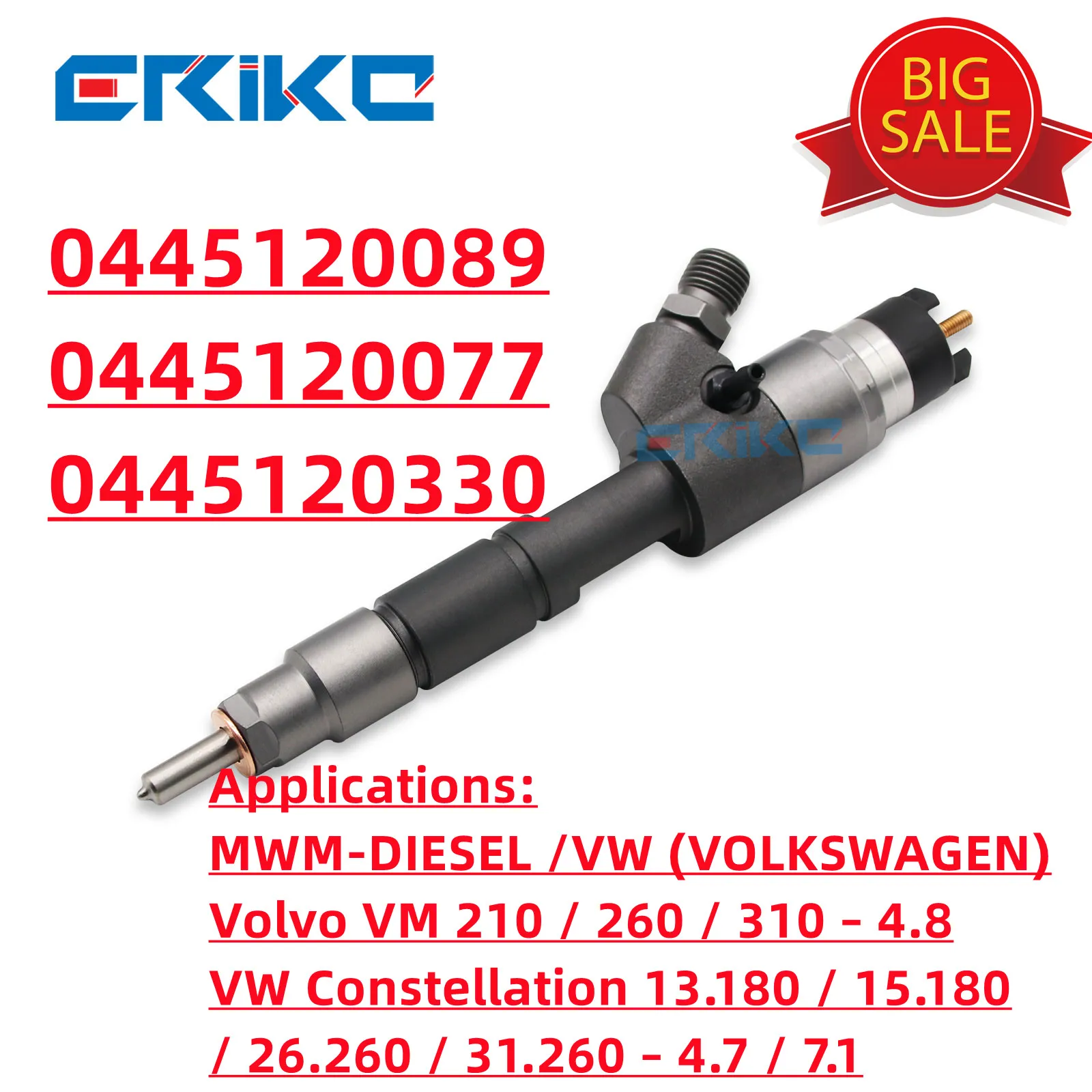 

0445120089 961204640034 Common Rail Injector 0445120077 0445120330 0445 120 089 961204640024 for VW MWM X12