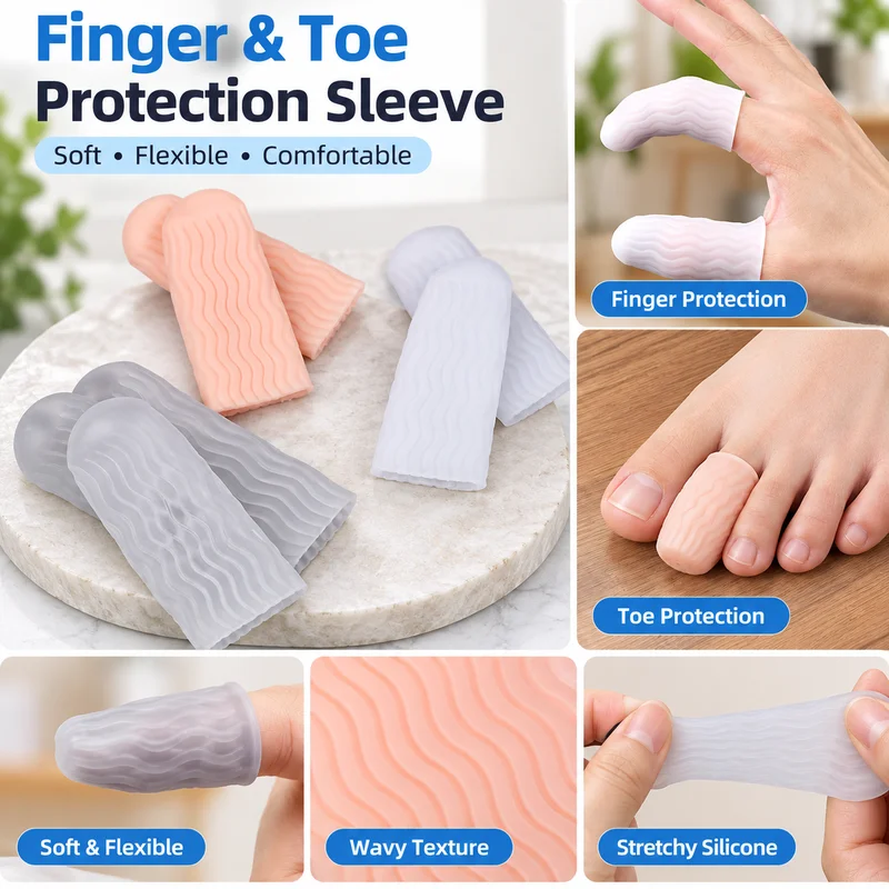 Silicone Finger Protector Sleeve Cover Anti-cut Heat Resistant Finger Sleeves Great Cooking Kitchen Tools