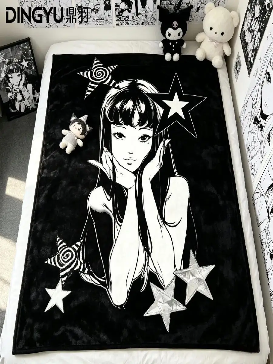 Kawakami Tomie x Sanrio Thin AirConditioned Blanket Dark Girly Style Mini Throw for Office  Bedroom Naps
