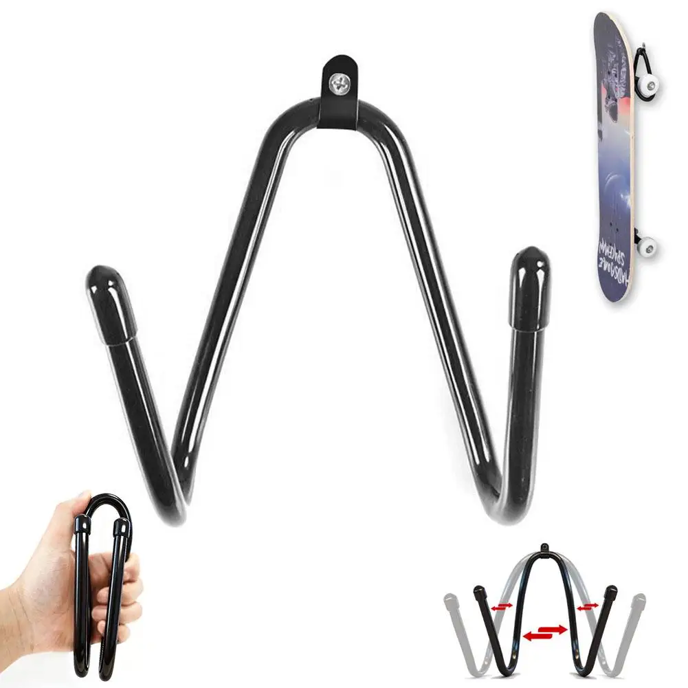 Skateboard Wall Hanger Display Stand Adjustable Metal Storage Rack Multi-purpose Wall Mount Hook For Skateboard Helmet