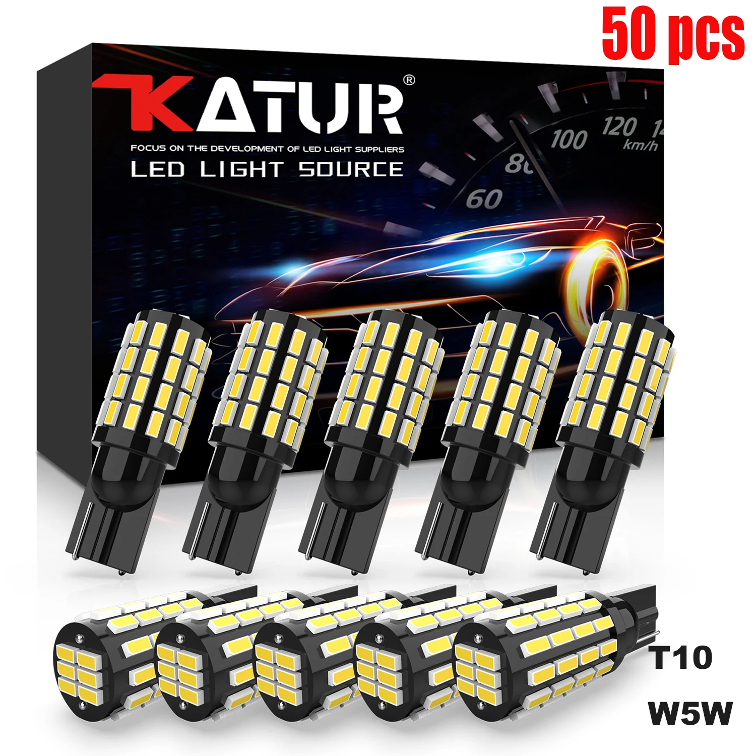 50pcs T10 W5W LED Door Light Bulb Canbus No Error Direct Fit Halogen Replacement DC 12V For Renault Duster Megane 2 3 Logan Clio