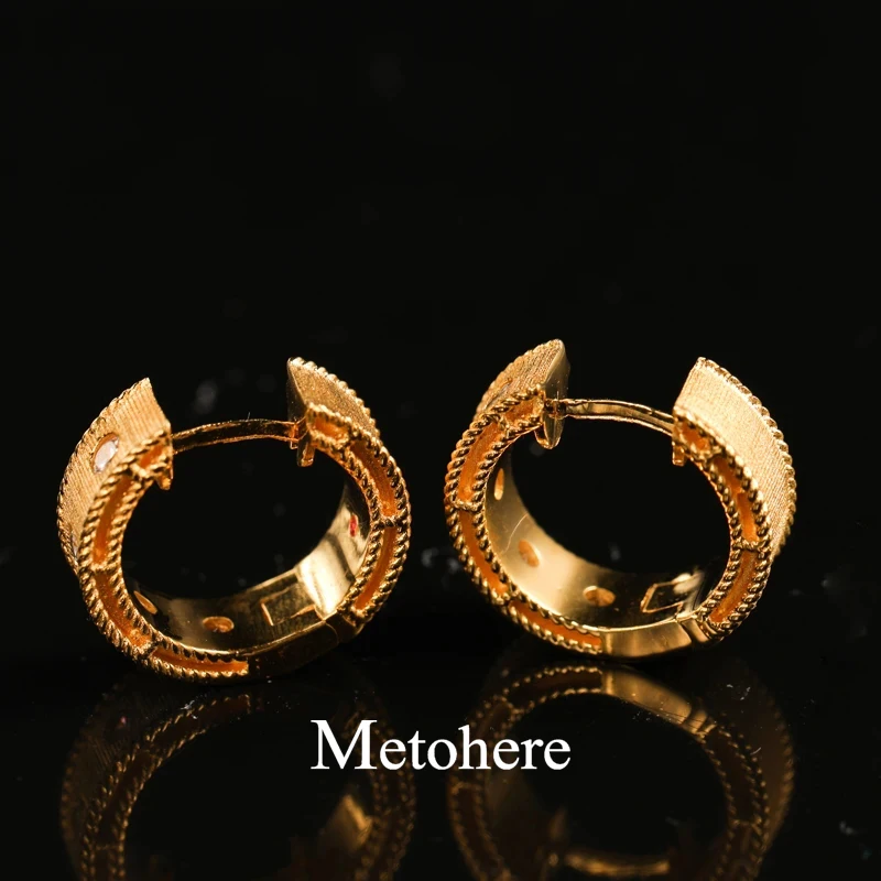 Metohere|2024 new fashion Italian hand-retro style jewelry earrings lady elegant large hoop earrings