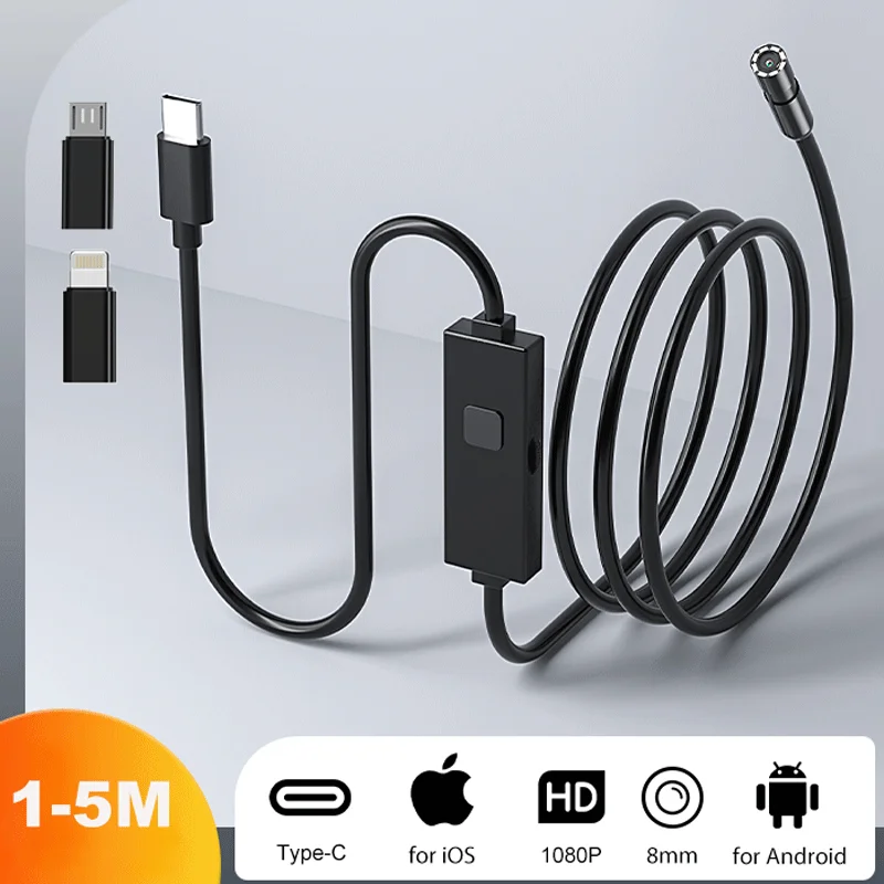 3IN1PhoneDirectConnectIndustrialEndoscopeforiOS/Type-C/AndroidBorescope5.5mm/8mmInspectionCameraforCar&Pipeline