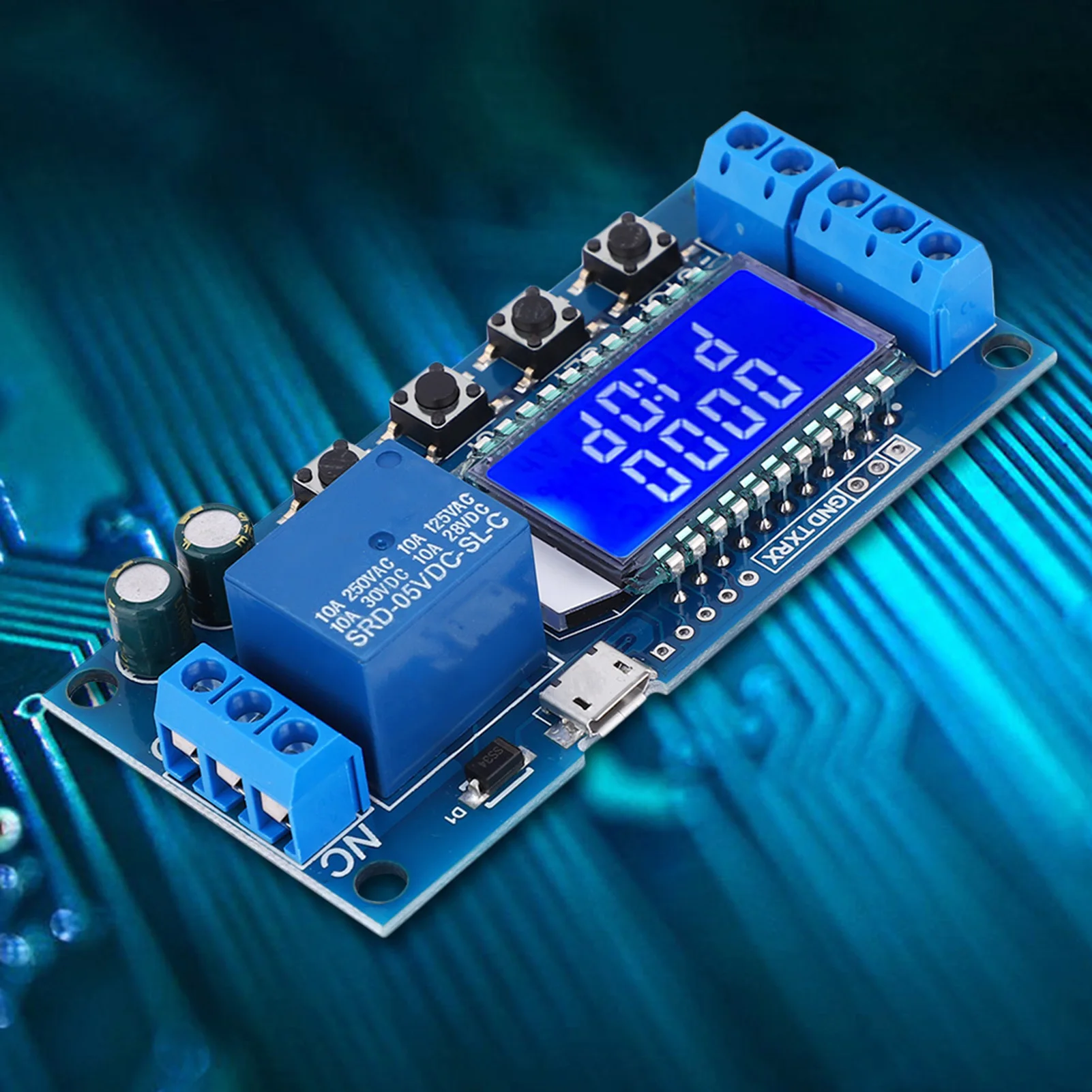 5V 12V 24V Time Delay Relay Module Delay Off Cycle Timer 0.01s‑9999min with LCD Display Delay Off Timer Relay LCD Delay Relay