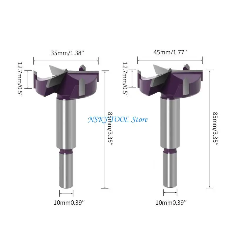 L8RC 35/45 مللي متر المفصلي تهزهز دليل حفر الباب مملة ثقب بت 3-شفرة مثقاب الخشب عرقوب مستديرة