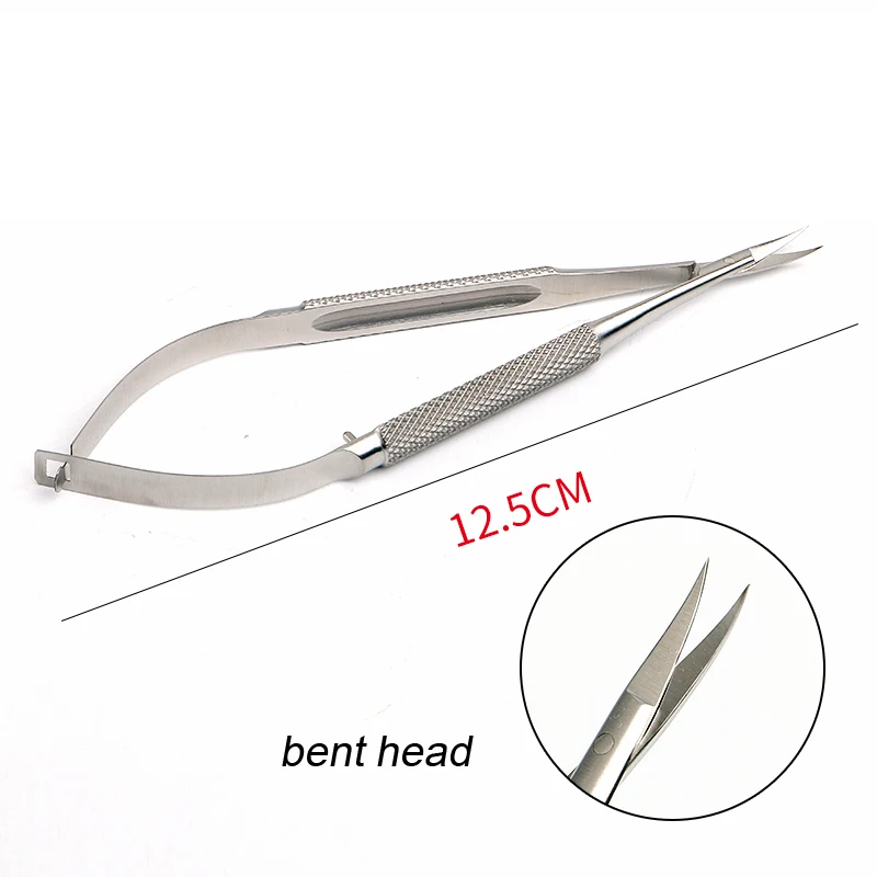 Tijeras de microcirugía quirúrgica con apertura ocular de acero inoxidable