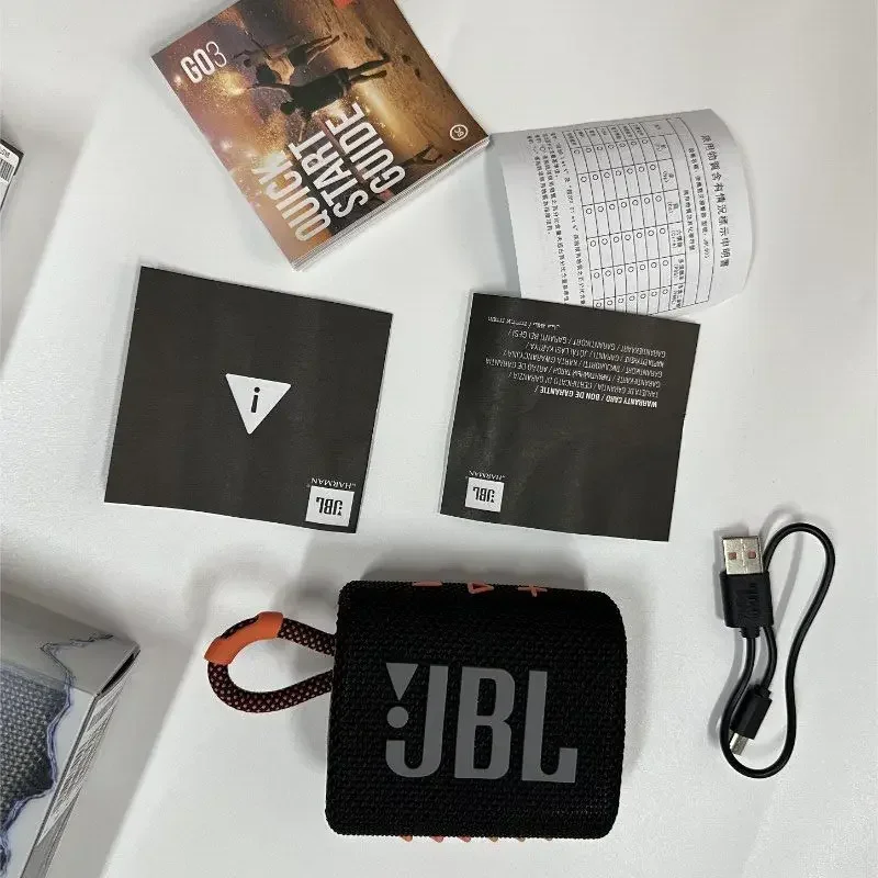 JBL-GO 3 alto-falante sem fio Bluetooth, portátil, impermeável, ao ar livre, esportes, baixo, festa, original