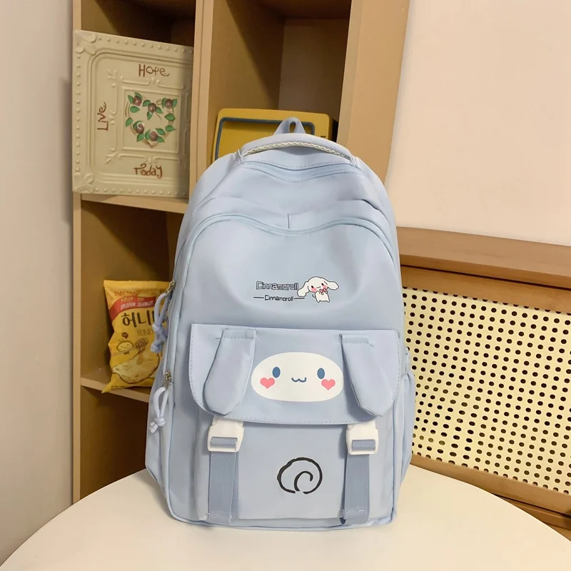 Sanrio Kulomie's new cute and simple student schoolbag, big-eared dog cartoon print, lightweight and large-capacity backpack.