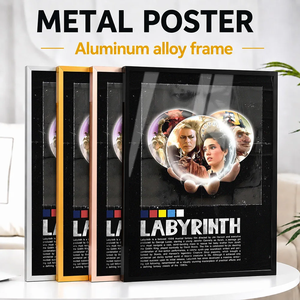 Labyrinth Movie Metal Poster With Aluminum Alloy Frame Personalized Screen Tribute Wall Art For Story Lovers Decorating Theater