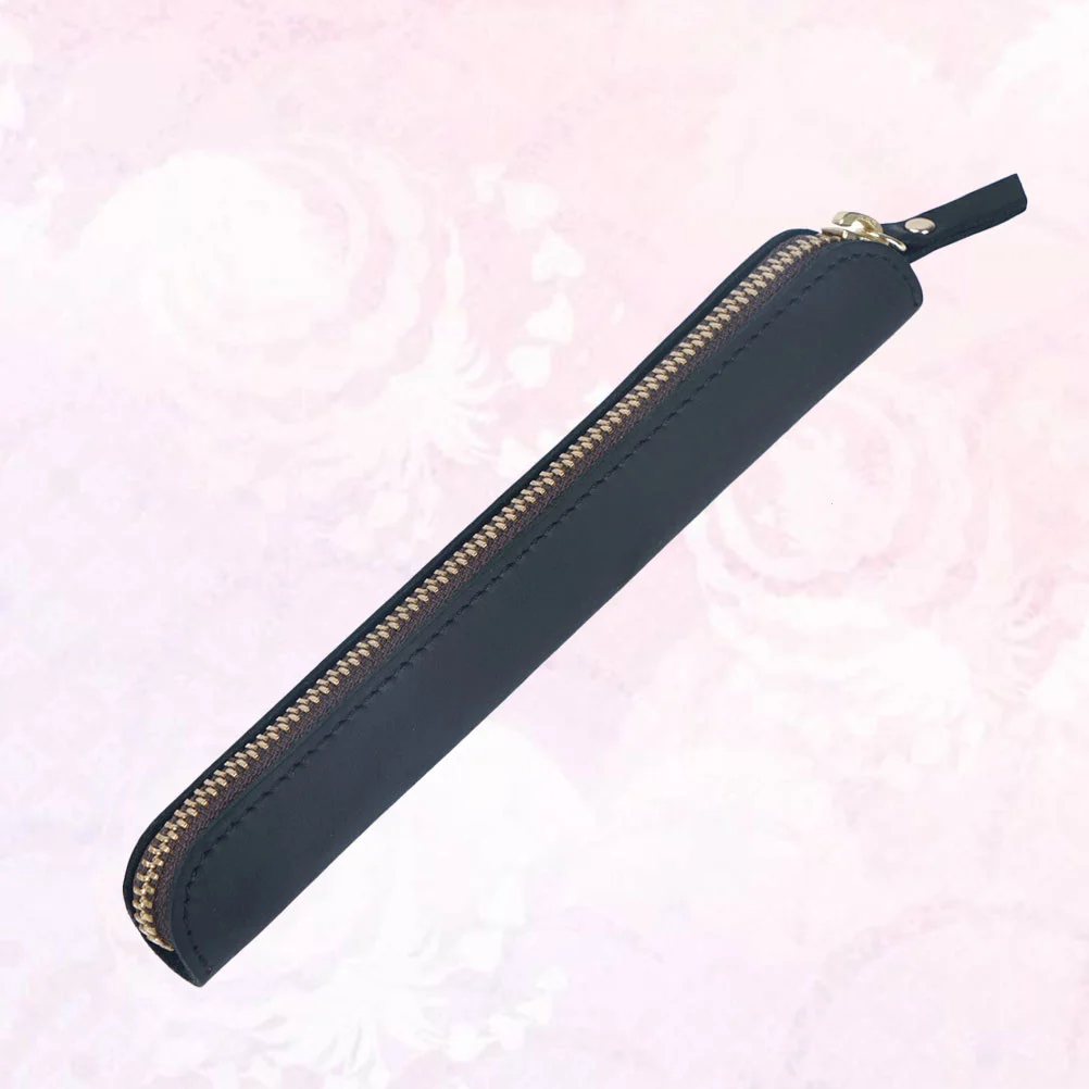 

Handmade Pen Pouch Crazy Horse Single Push Pin Novelty Holder Protective Sleeve Cover Pen Ballpoint Pen