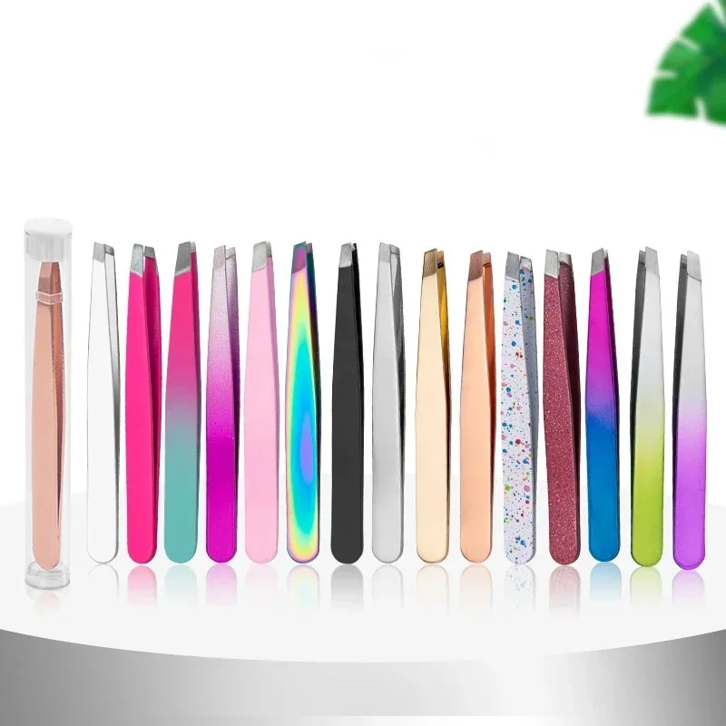 Private Label Eyebrow Tweezers Rose Gold Pincet Clips Stainless Steel Face Hair Removal Beautfy Makeup Tool