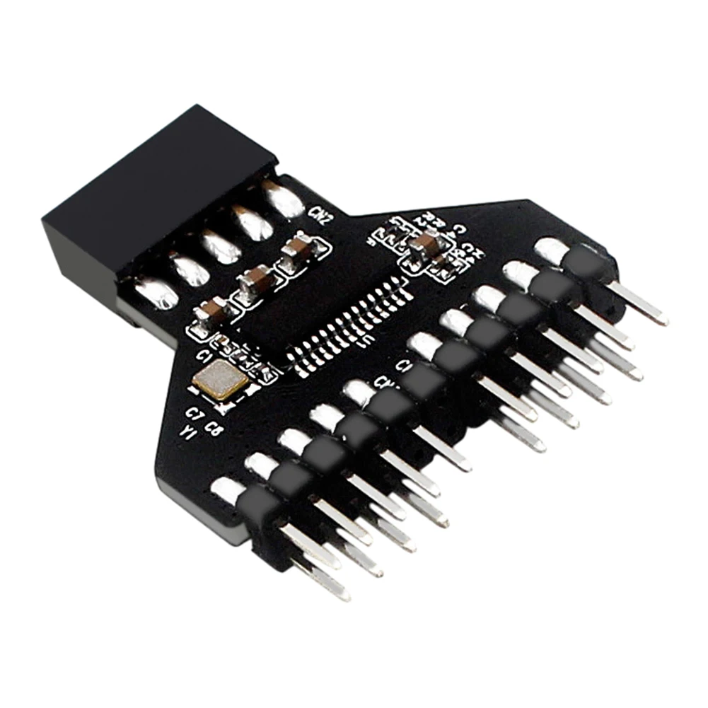 USB2.0 9 دبوس إلى USB3.0 19Pin تمديد مهائي كابلات 9-Pin اللوحة USB2.0 9Pin رأس الفاصل اللوحة الأمامية المكونات في موصل #1