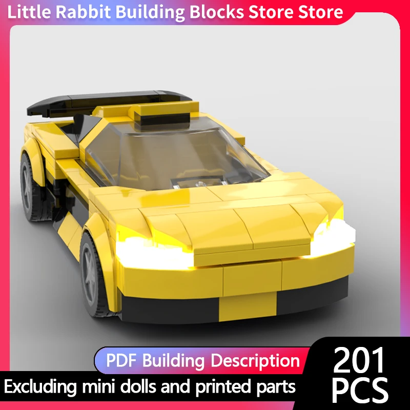 City Car Model MOC Building Bricks R.S.01 High-Performance Racing Car Modular Technology Children Holiday Gift Assemble Toy Suit