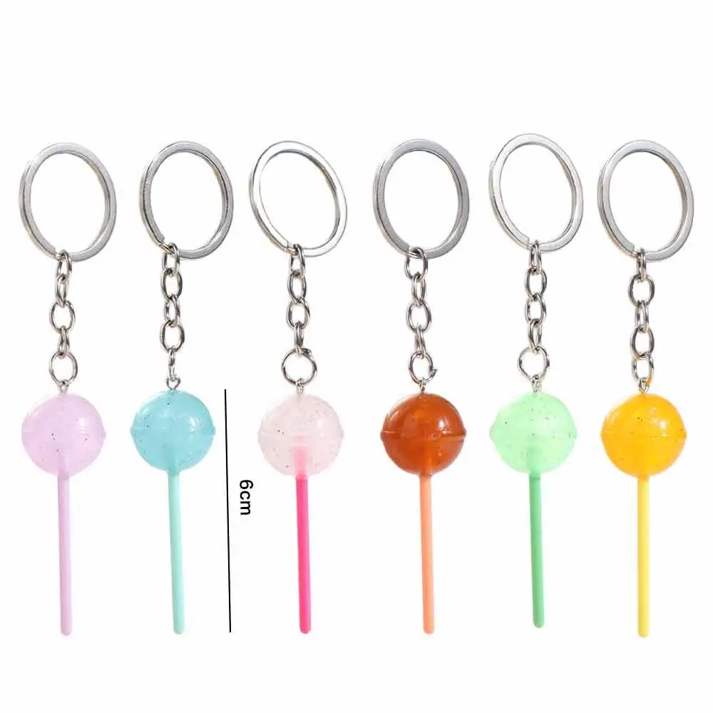 Niedlicher 3D-Lebensmittel-Lollipop-Schlüsselanhänger, Geleefarbener Transparenter Simulations-Lollipop, Mini-Harz-Bonbon-Schlüsselanhänger für Männer und Frauen – Detail 4