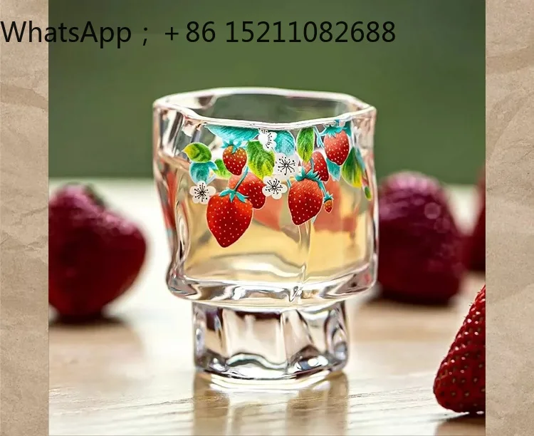 SCY handmade strawberry crystal glass creative wine glass high value whisky cup