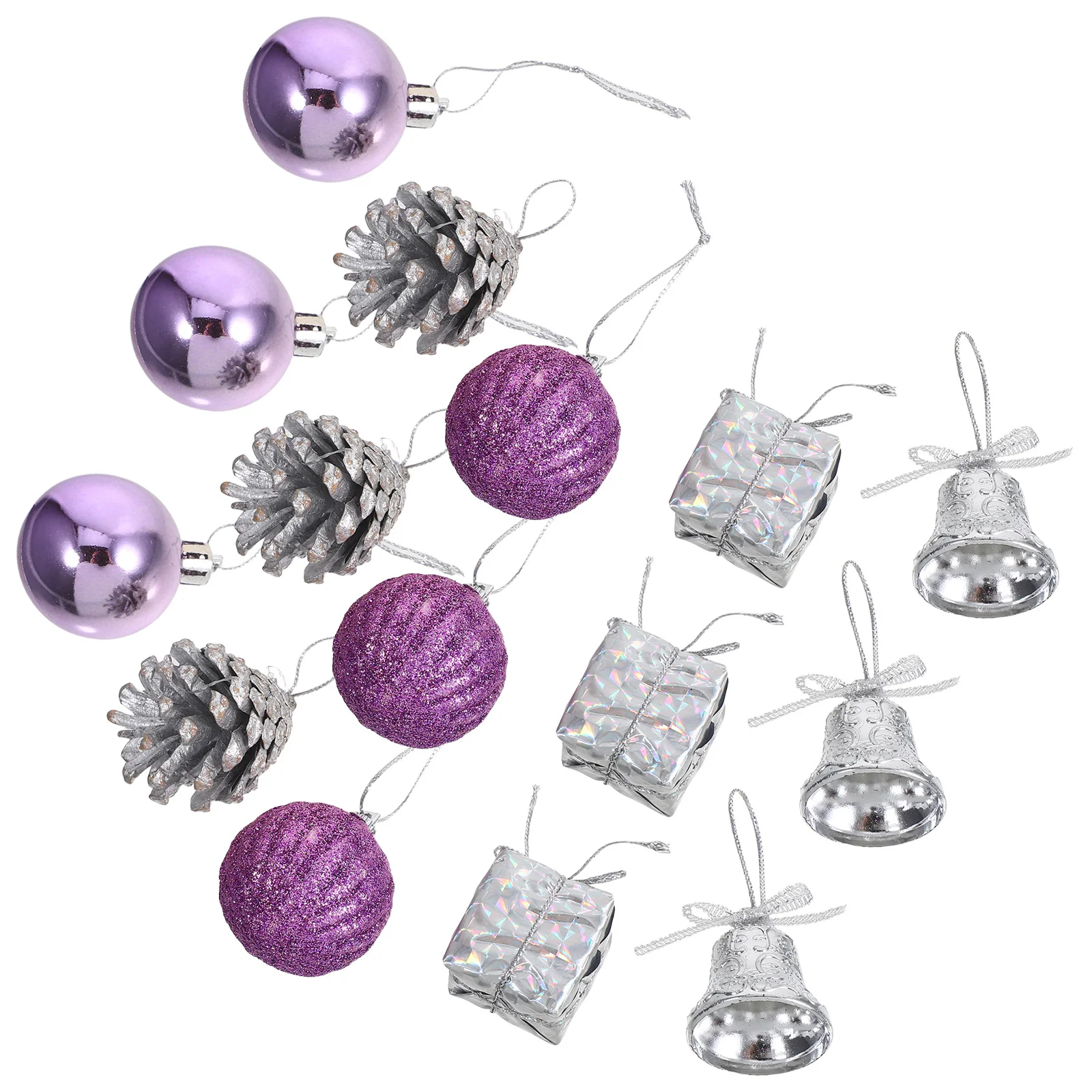 

40Pcs Purple Holiday Ornaments Glitter Christmas Baubles Shatterproof Tree Decor for Festive Seasonal Xmas Hanging Decorations