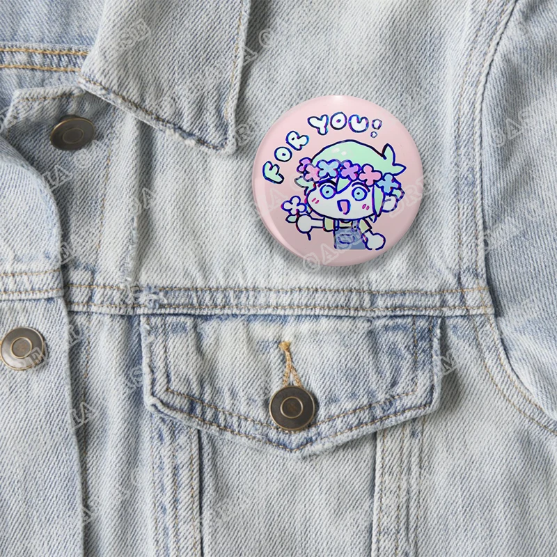 أوموري لعبة شارات للمجوهرات اكسسوارات حقيبة ديكور الريحان كيل بطل أوبري Omocat مشمس زر بروش دبابيس المشجعين الأصدقاء الهدايا #6