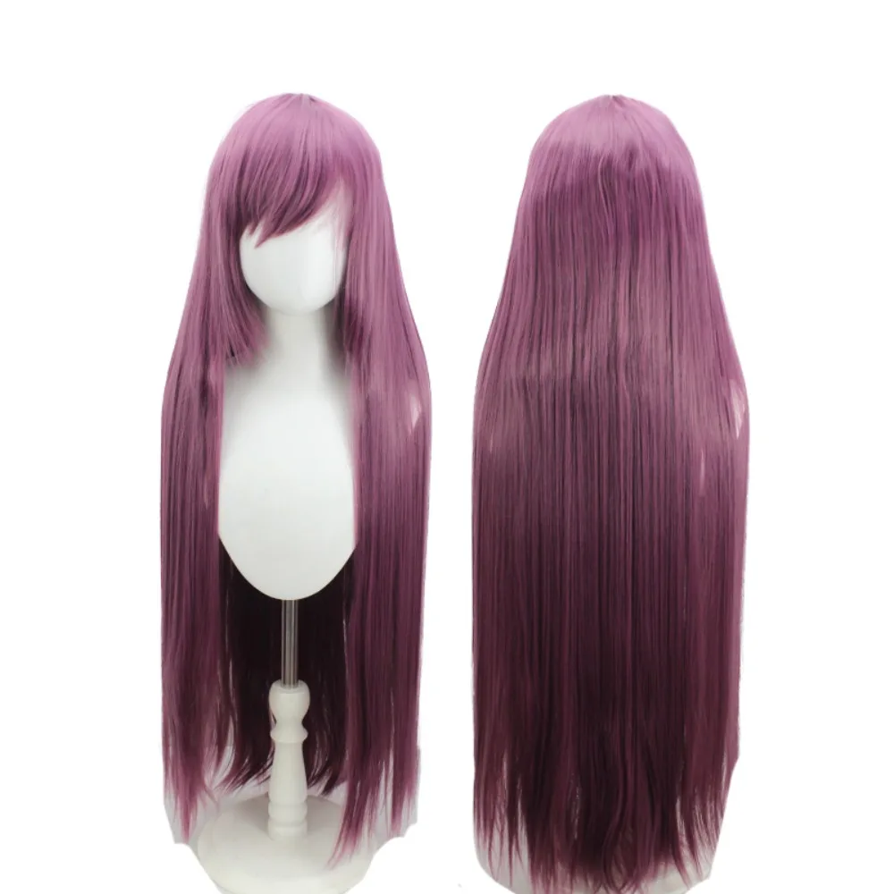 

Scathach FGO Fate Grand Order Косплей Парик Бордовый Длинные Прямые Волосы Аниме Костюм