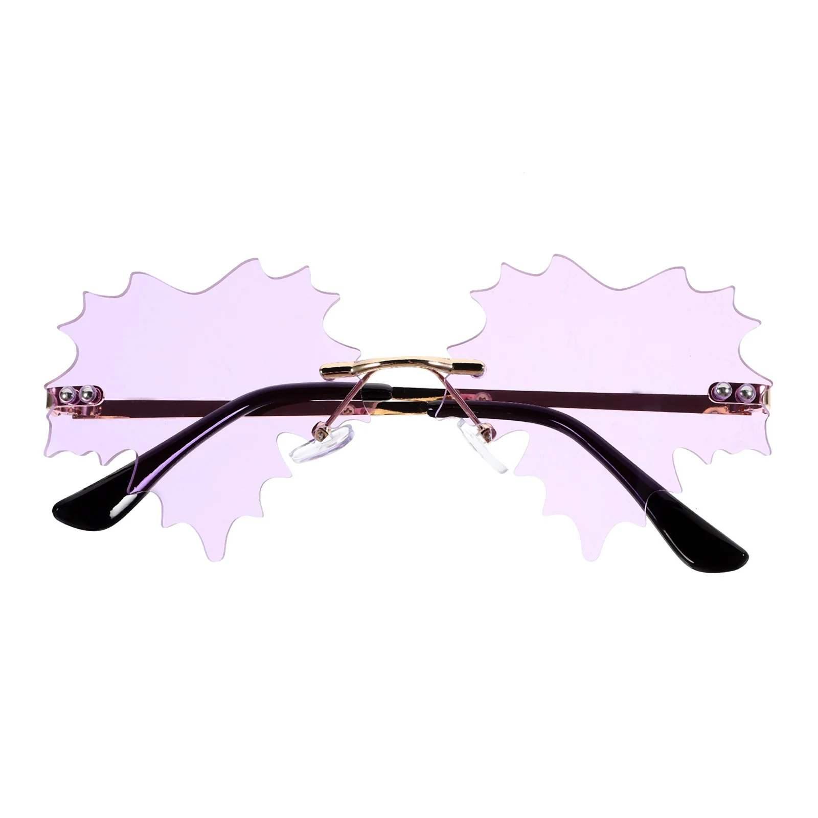 

Солнцезащитные очки без оправы в форме листа, уникальный дизайн, вечерние солнцезащитные очки для взрослых, крутые забавные аксессуары для рейва, женские праздничные очки