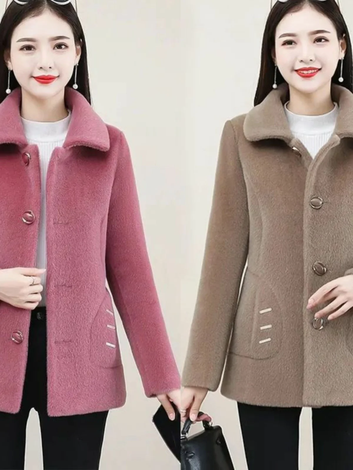 women's-fashionable-short-woolen-coat-slimming-warmth-simple-design-lapel-pin-trendy-outerwear-korean-style-winter-season
