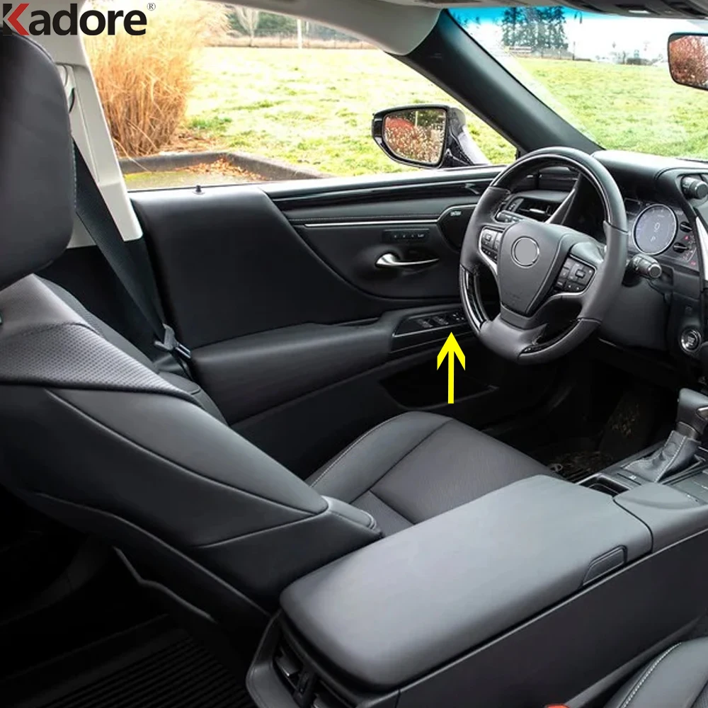 For Lexus ES 250 350 300h 2019-2024 2025 Carbon Fiber Car Interior Door Window Lift Switch Button Panel Cover Trim Accessories