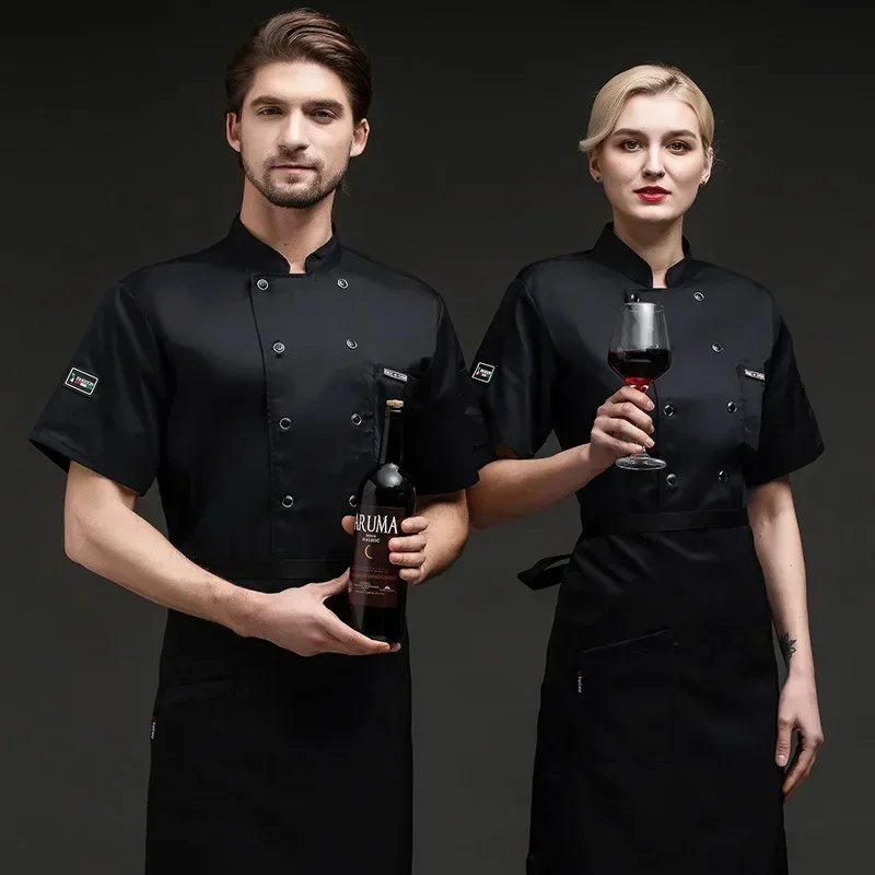 New style Hotel Canteen Back Kitchen Breathable Mesh Uniform Long-sleeved Short-sleeved Men's and Women's Chef's Work Clothes