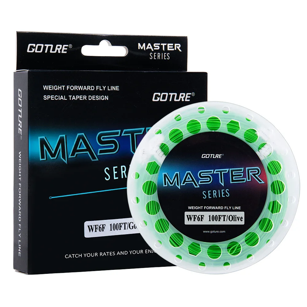 Goture master-linha de pesca flutuante com loops soldados, acessórios wf2f-10fwt, peso 100/90ft