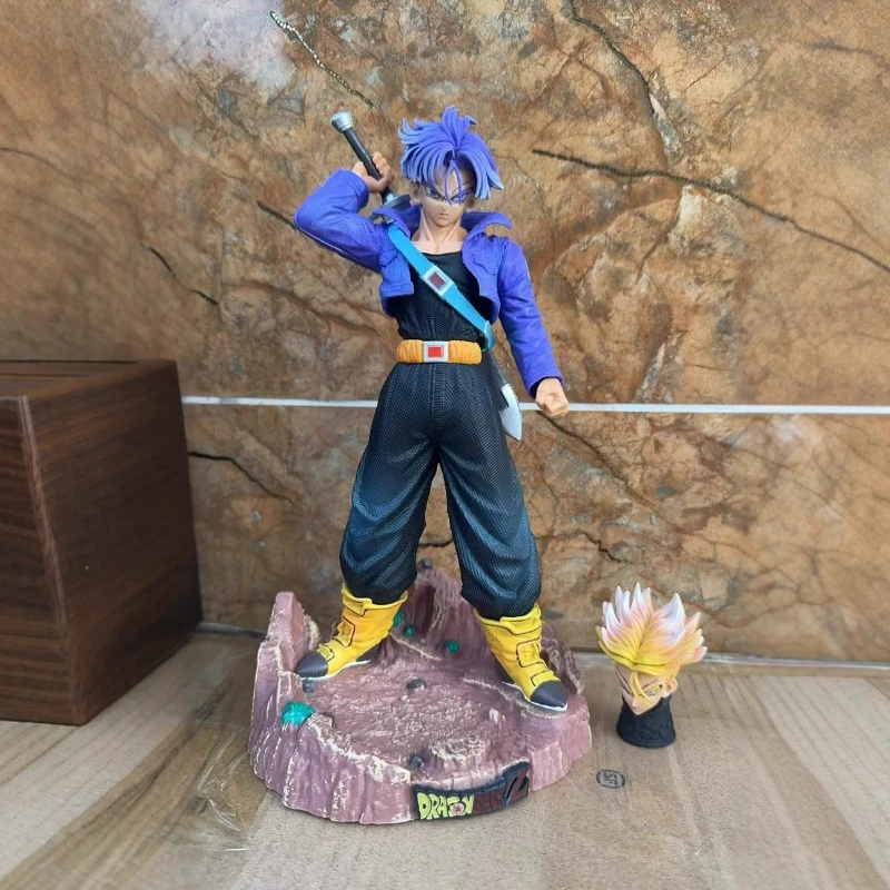 

48cm Dragon Ball: Future Warrior Trunks (Dual Head Sculpt) Anime Figure Model Statue Collection Desktop Decoration Ornament Toys