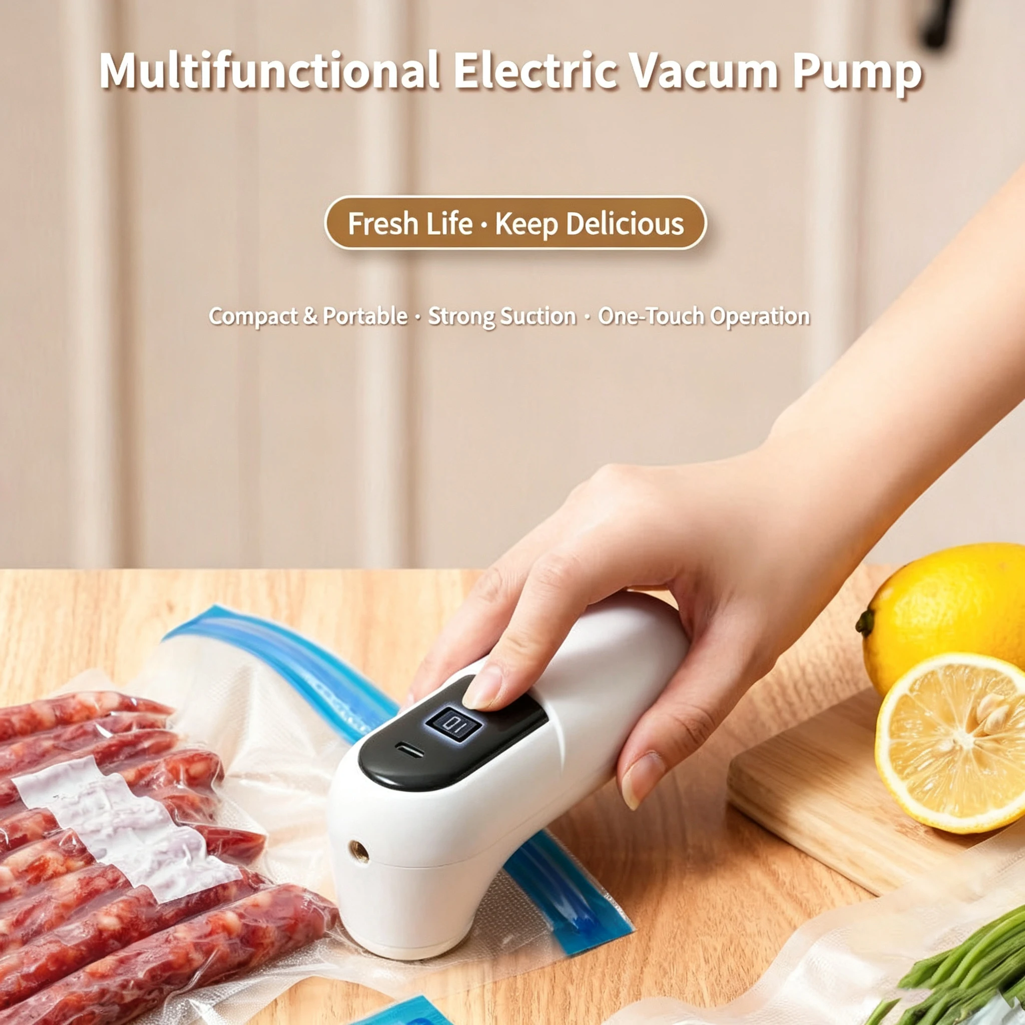 Rechargeable Handheld Electric Air Pump Digital Display Type-C Charging For Balloons Sports Balls Bags Food Packaging Air Pump