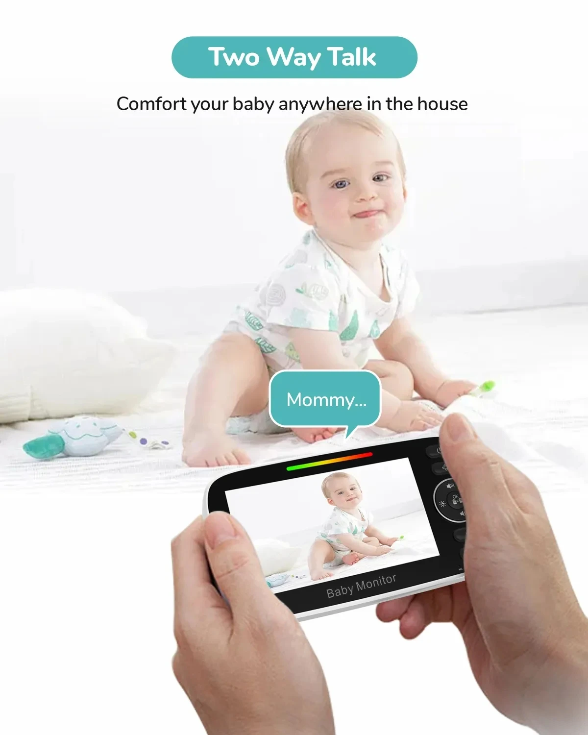 Wireless Video Baby Monitor  High Color Resolution Baby Nanny Security Camera VOX Mode Temperature Monitoring