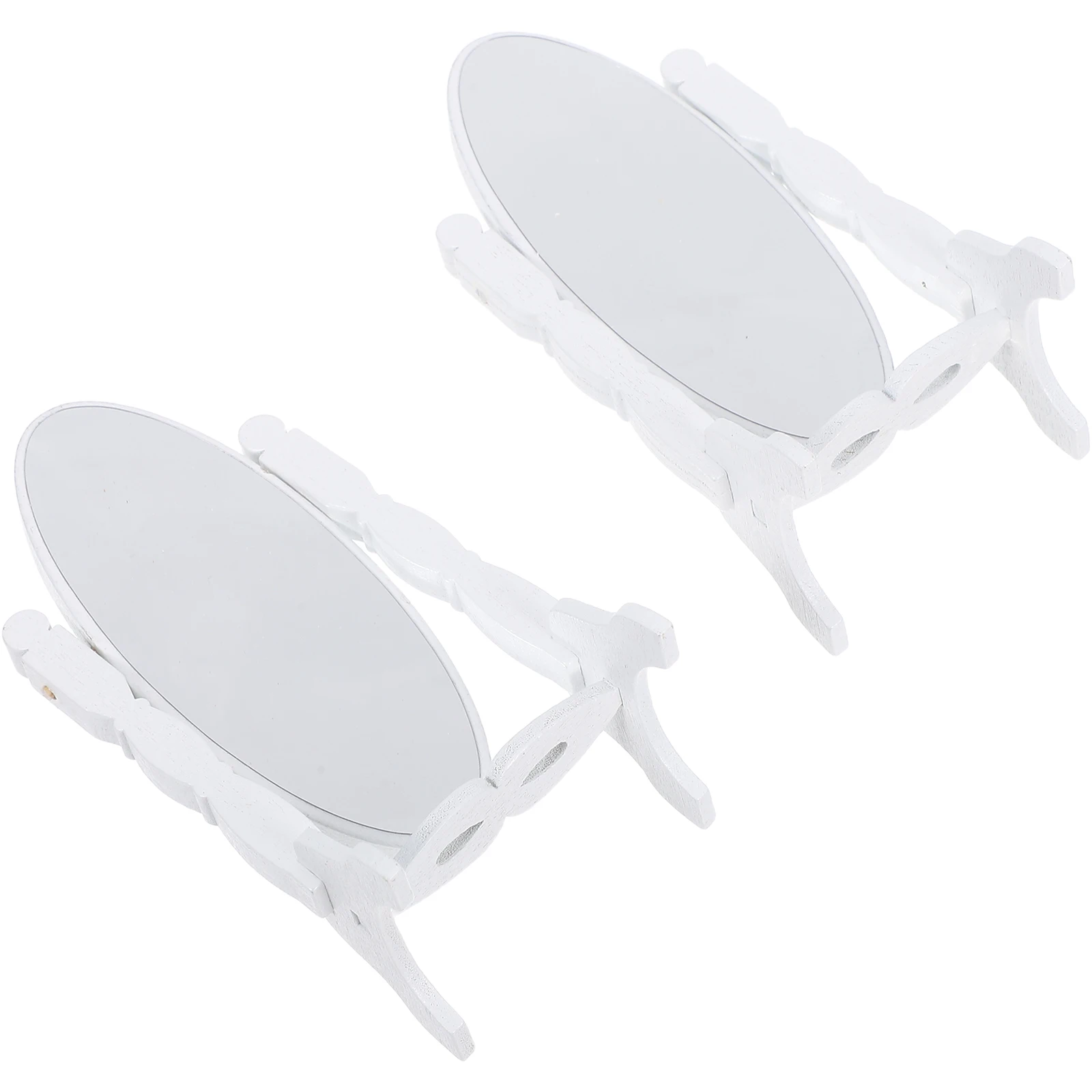 2 stücke Vintage Mini Für Puppenhaus Maßstab 1:12 Kleine Holz Rahmen Stehen Spiegel Retro Eitelkeit Tisch Schlafzimmer Möbel Zubehör