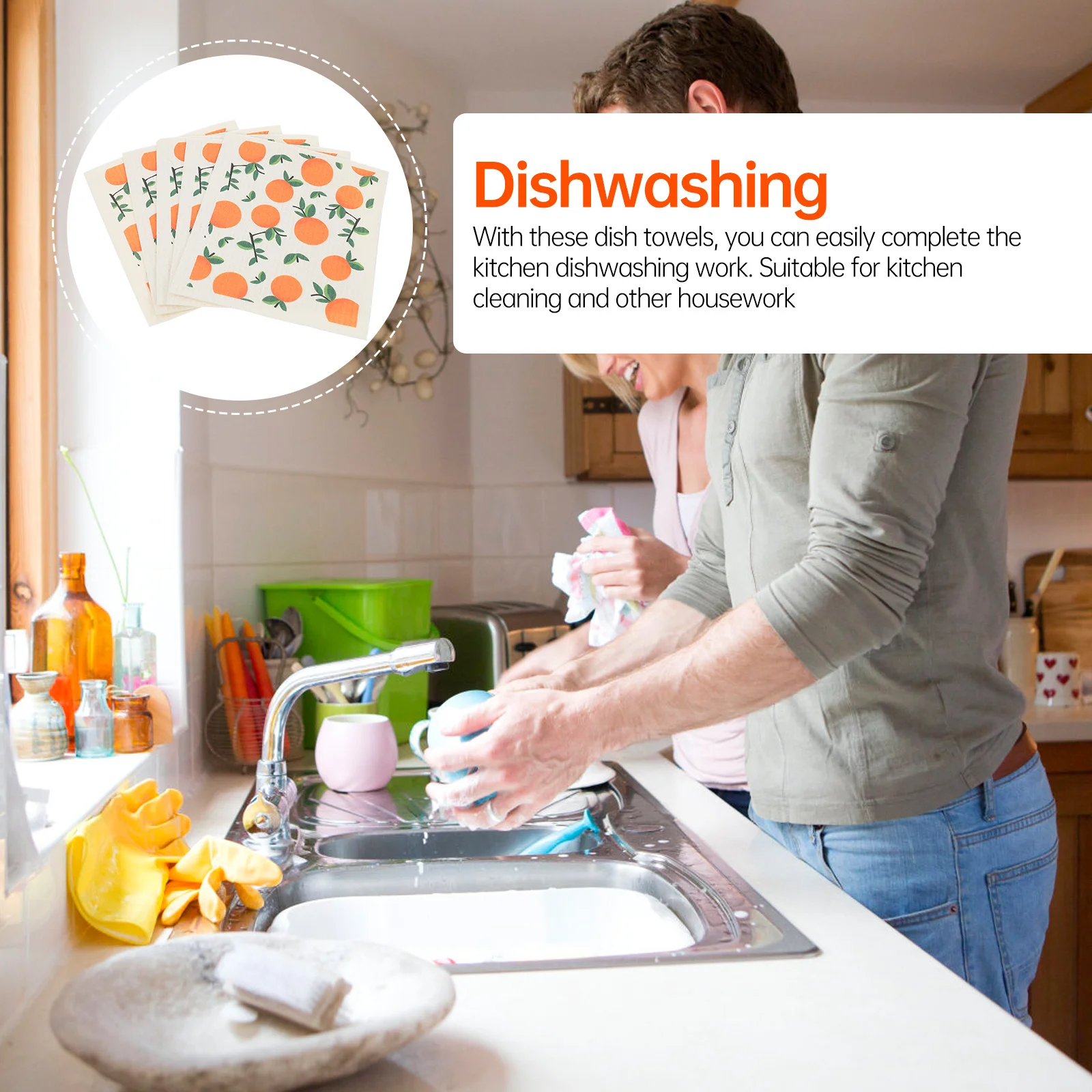 

Dish Washing Cloths Kitchen Towels Multifunctional Absorbent Cleaning Cloths For Home Kitchenware Durable Scrubbers Kitchen
