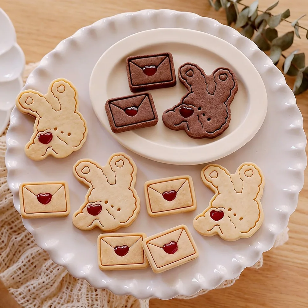 Valentine's Day Cookie Cutters Rabbit Biscuit Mold Stamp Kitchen Baking Pastry Bakeware Dessert Baking Supplies
