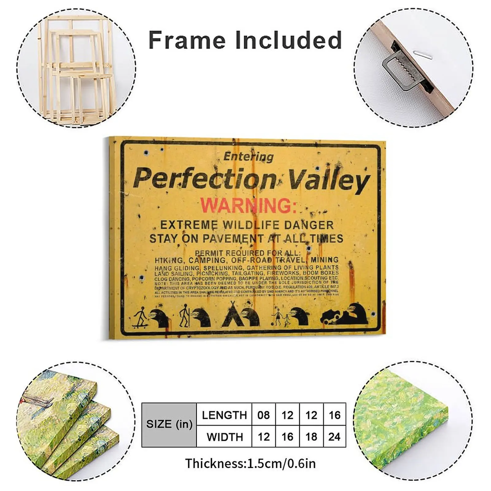 Entering Perfection Valley Tremors Canvas Painting Customize Club Custom Funny Sign Framed Wall Paintings