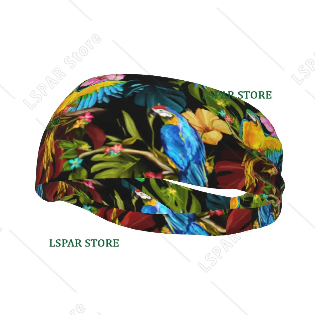 Headband Sports Yoga Fitness Stretch Sweatband Hair Band Elasticity Headband Parrots On The Tropical Branches