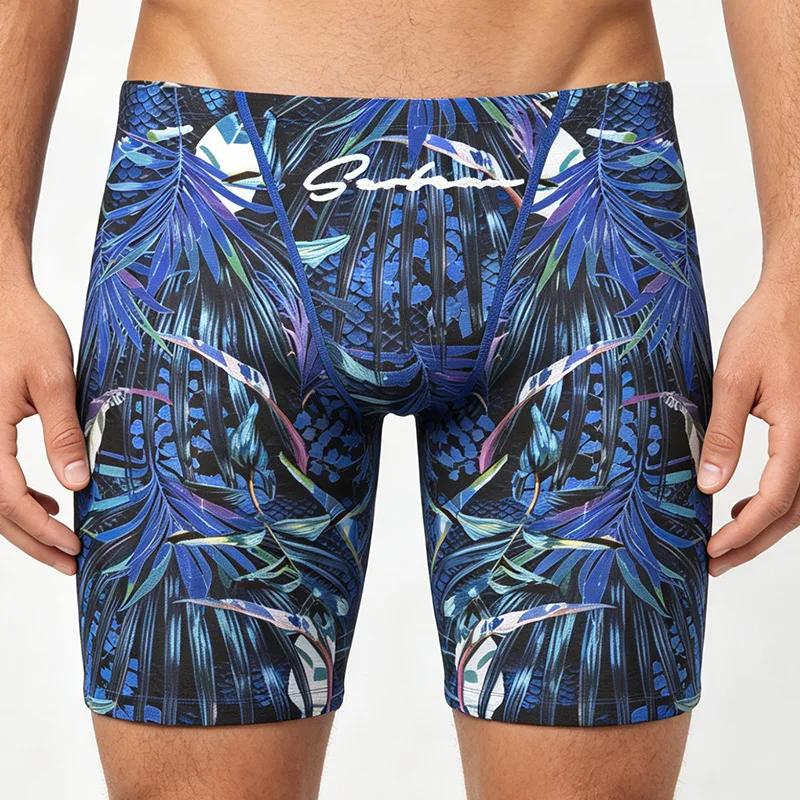

TAUWELL Men Quick Dry Square Leg Swim Trunks Fashion Anti-Chafe Swimming Shorts Surf Beach Board Shorts For Surf Spa Seaside