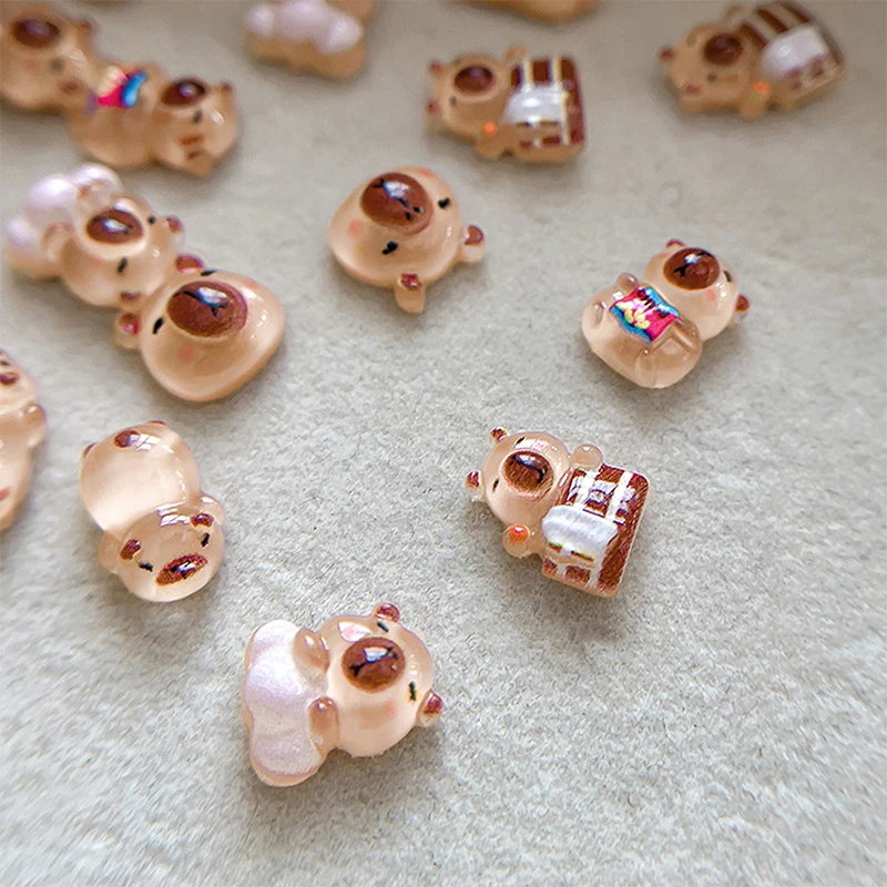 Cute Capybara Nail patch fai da te resina accessori per gioielli per unghie Cartoon Nail Sticker decorazione ornamento Manicure per ragazze regalo