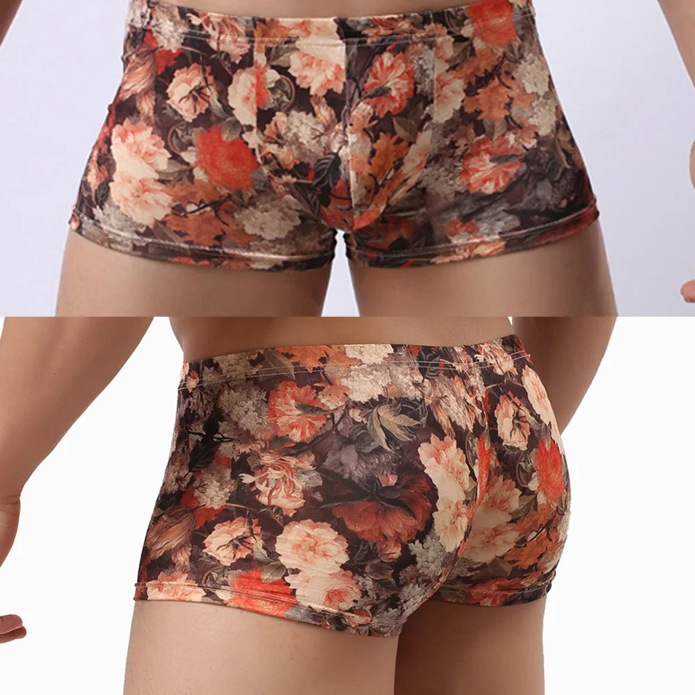 أنشطة الشاطئ XL 2XL الرجال سراويل بوكسر الرجعية زهرة طباعة جذوع سراويل بوكسر تنفس جذوع ملابس داخلية مريحة #5