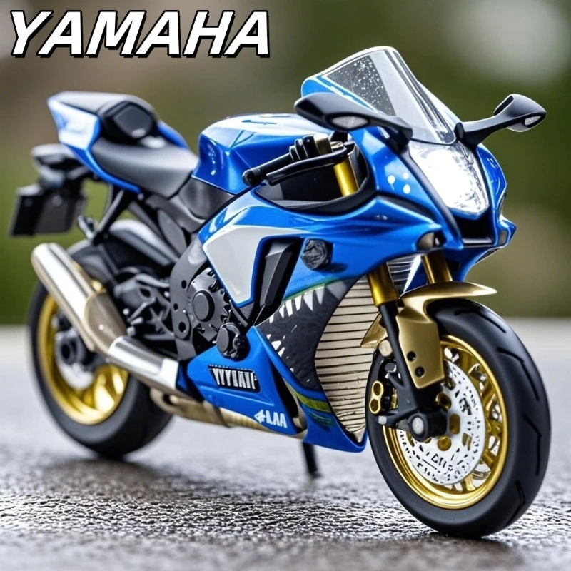 

1:10 Yamaha R1 Alloy Diecast Simulation Motorcycle Model Vehicle Collection Sound and Light Autocycle Kids Toy Car Gift