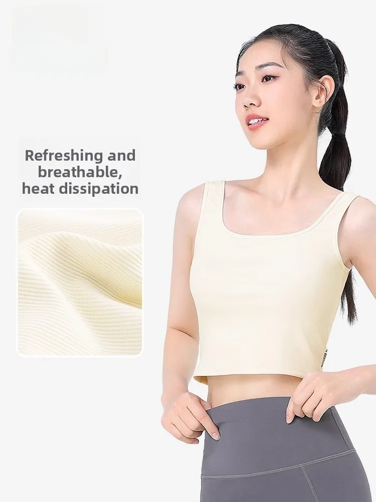 Camelo feminino yoga colete esportivo respirável qui seco fitn outfit esportes bal camada base superior para atividades ao ar livre de primavera