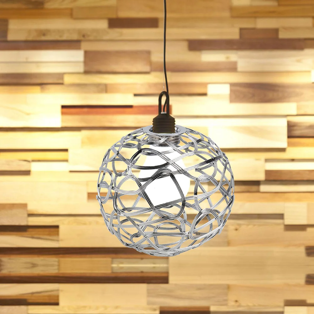 Metal Cage Lamp Shade Rattan Lamp Shade Decorative Globe Lamp Shade Clip On Chandelier Light Covers Ceiling Pendant Light