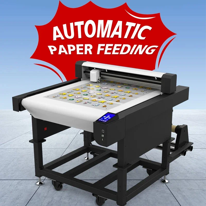 Automatic Flatbed Roll Cutting Plotter with Servo Motor Easy Operation Vinyl Cutter Includes Signmaster Software