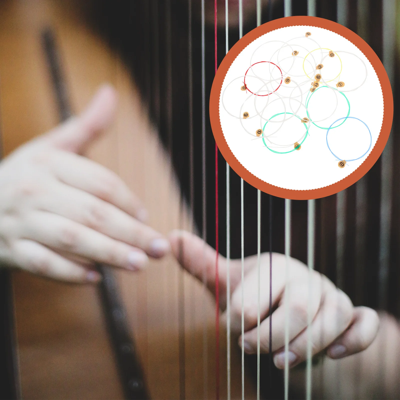 

15Pcs Replacement Lyre Strings Sturdy Material Smooth Tone Easy Install Instrument Strings Harp String Parts String for Lyre