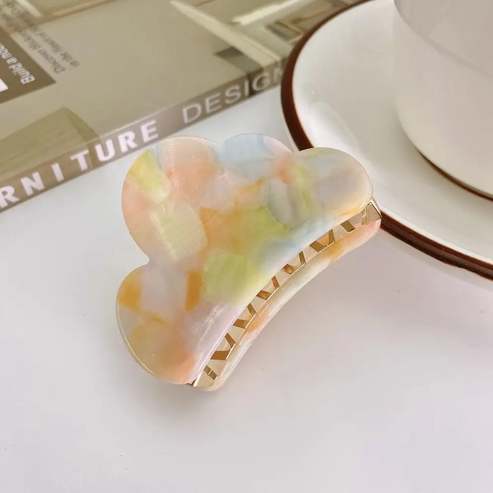 Girls Marble texture Semicircle Love Geometric Hair Claw Acetate Catch Clip Female Hair Accessories Korean Style Hair Clip