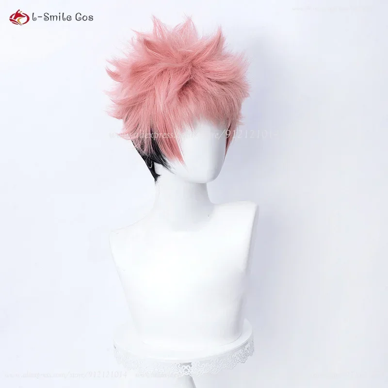 28cm itadori Yuji ryomen Sukuna cosplay wig short pink black itadori Yuji anime wigs heat resistant synthetic wigs wig cap