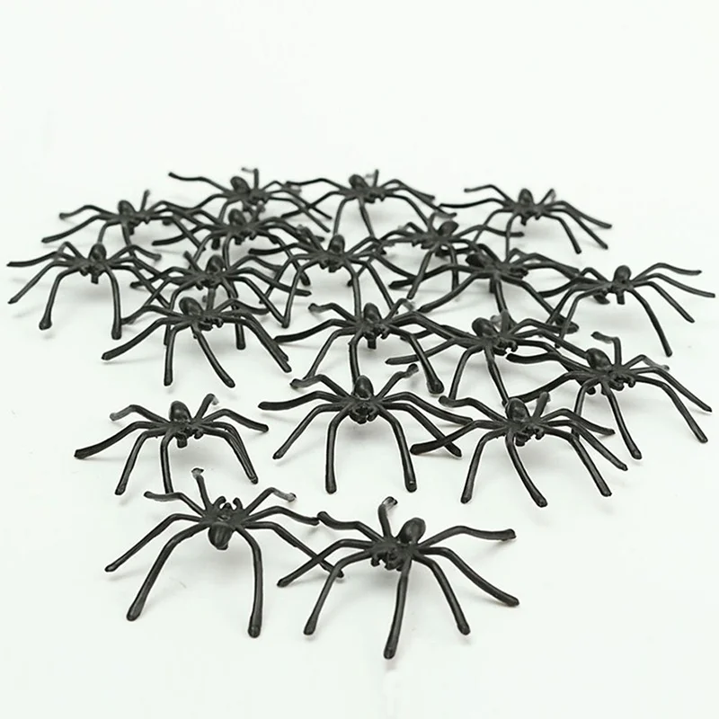 10Pcs Party DIY Home Decoration Halloween Luminous Rubber Fake Spider Plastic Figure Prank Toy Funny Festive Supplies